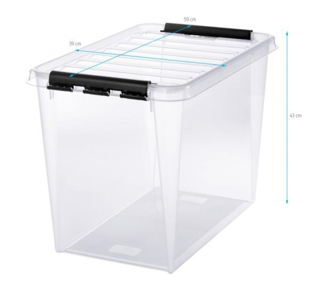 Låda, SMARTSTORE 66L, CLASSIC XL, 59 x 39 x H 43 cm, Transparent / Svart i gruppen Förvaring / Förvaringslådor hos SmartaSaker.se (41877)