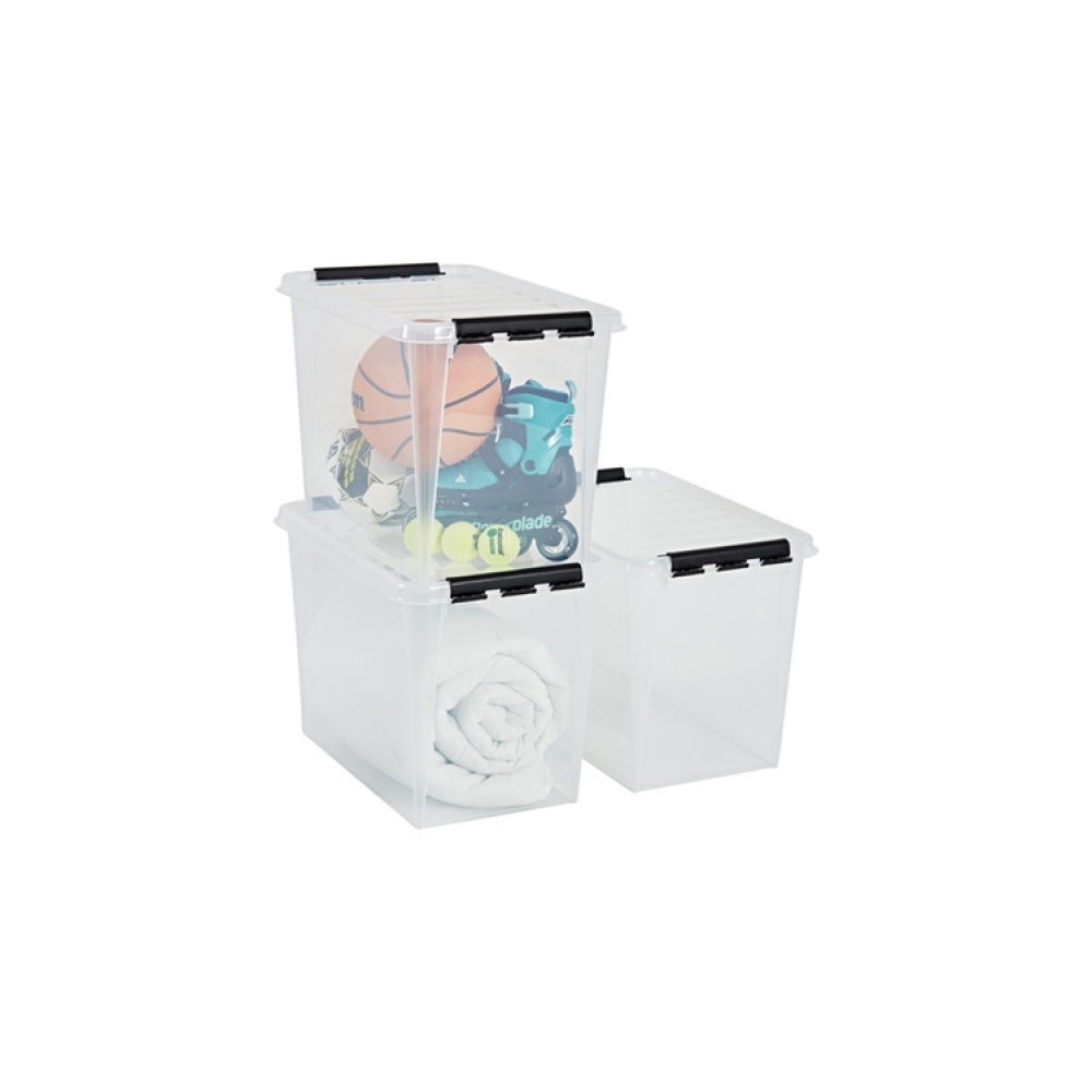 Låda, SMARTSTORE 66L, CLASSIC XL, 59 x 39 x H 43 cm, Transparent / Svart i gruppen Förvaring / Förvaringslådor hos SmartaSaker.se (41877)