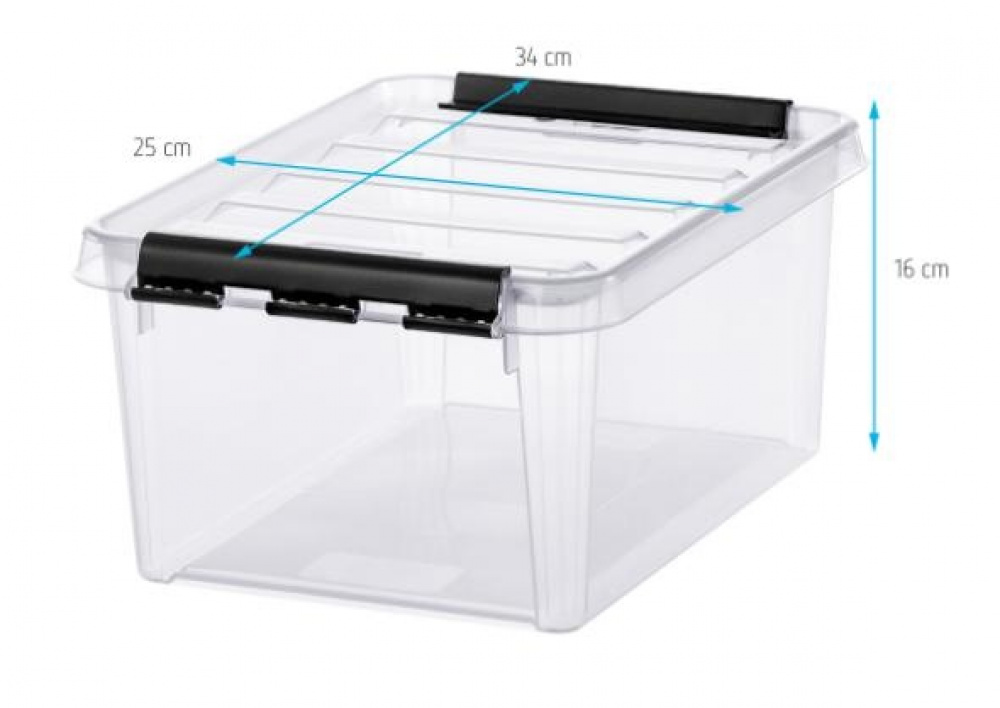 Låda, SMARTSTORE 8L, CLASSIC, 34 x 25 x H16 cm, Klar / Svart i gruppen Förvaring / Förvaringslådor / SmartStore förvaringslådor hos SmartaSaker.se (41878)