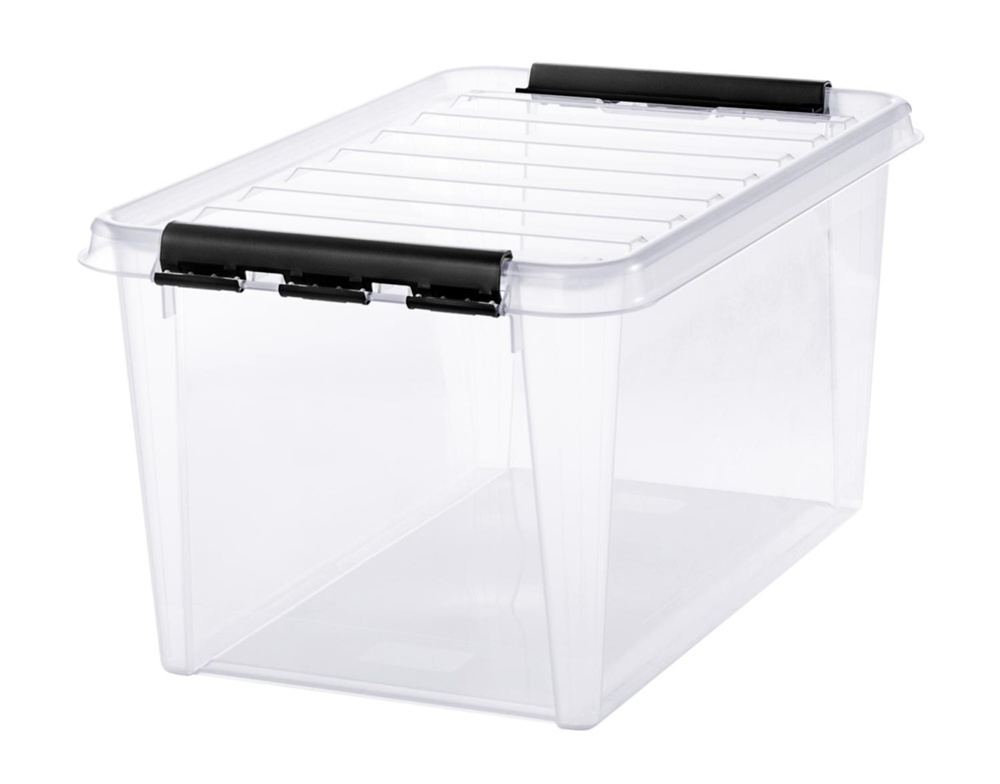 Låda, Stor, SMARTSTORE 46L, CLASSIC, 59 x 39 x H31 cm, Transparent / Svart i gruppen Förvaring / Förvaringslådor hos SmartaSaker.se (41879)