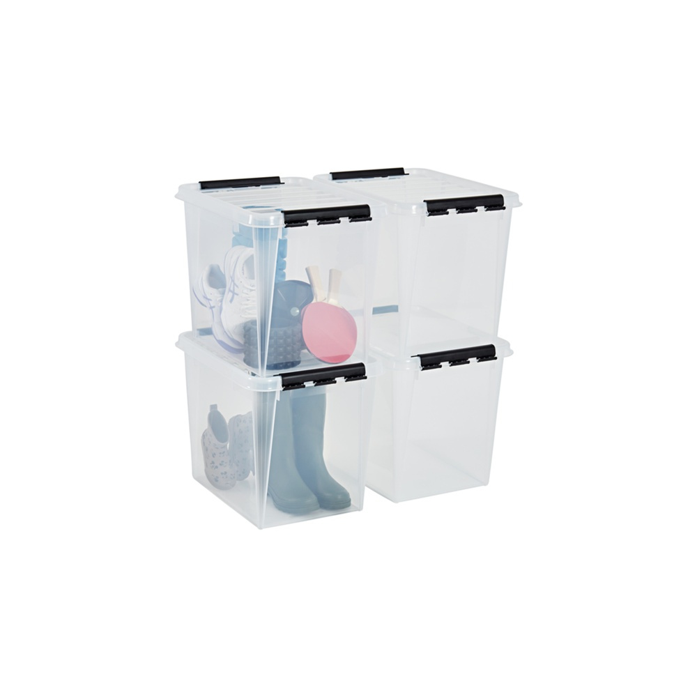 Låda, Stor, SMARTSTORE 52L, CLASSIC, Large, 50 x 39 x H 41 cm, Transparent / Svart i gruppen Förvaring / Förvaringslådor hos SmartaSaker.se (41880)