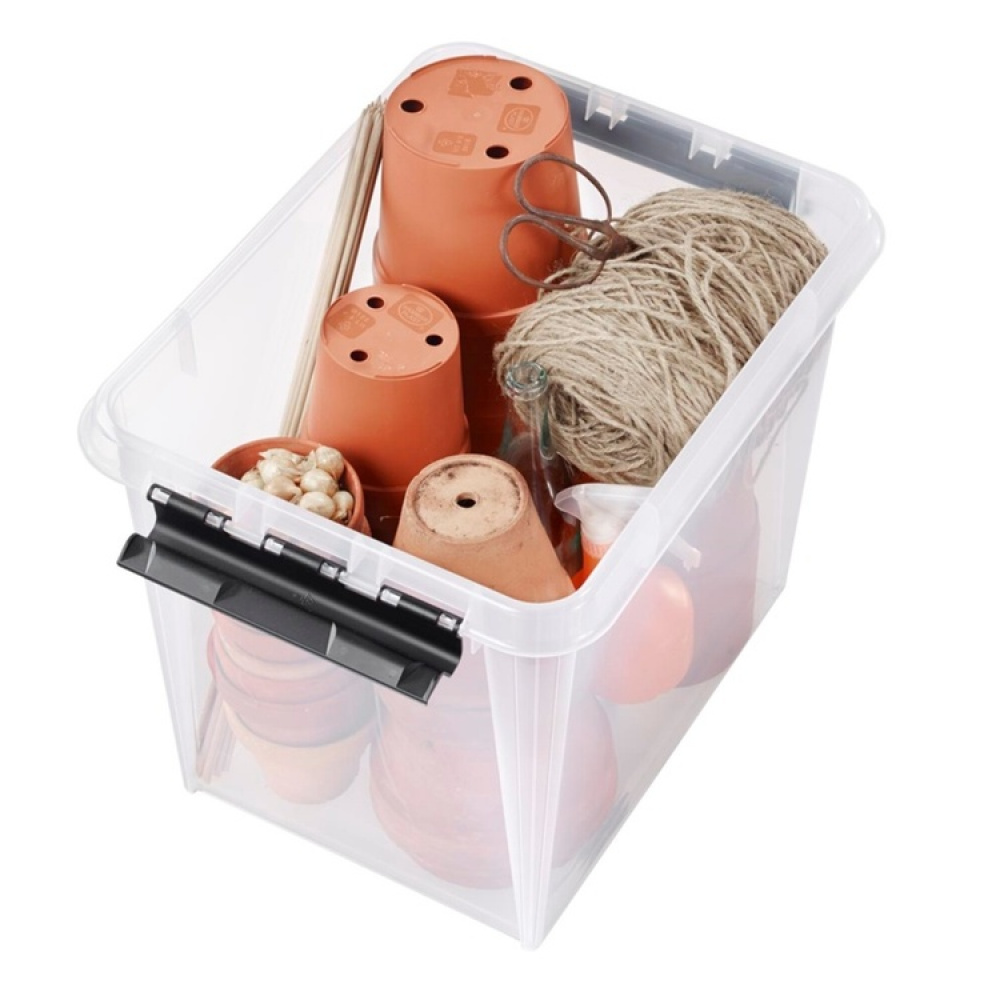 Låda, Stor, SMARTSTORE 52L, CLASSIC, Large, 50 x 39 x H 41 cm, Transparent / Svart i gruppen Förvaring / Förvaringslådor hos SmartaSaker.se (41880)