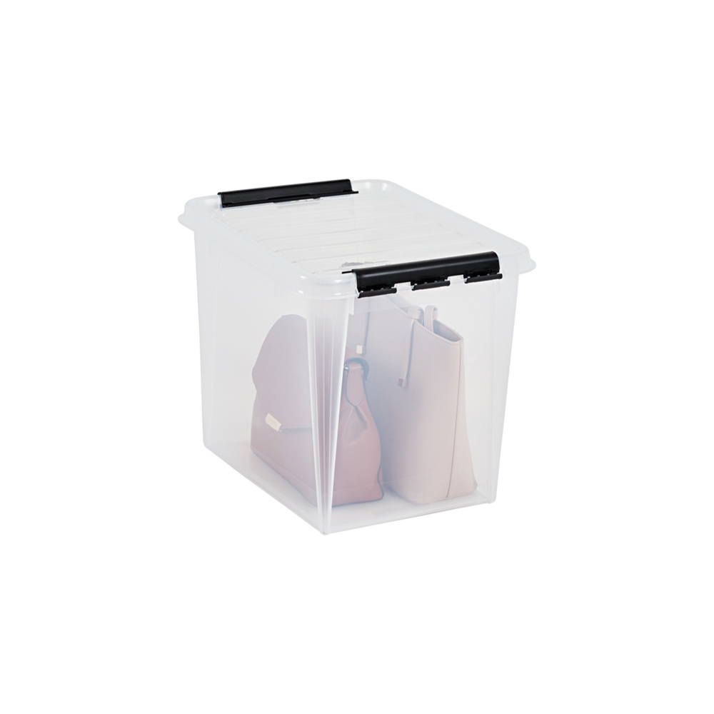 Låda, Stor, SMARTSTORE 52L, CLASSIC, Large, 50 x 39 x H 41 cm, Transparent / Svart i gruppen Förvaring / Förvaringslådor hos SmartaSaker.se (41880)