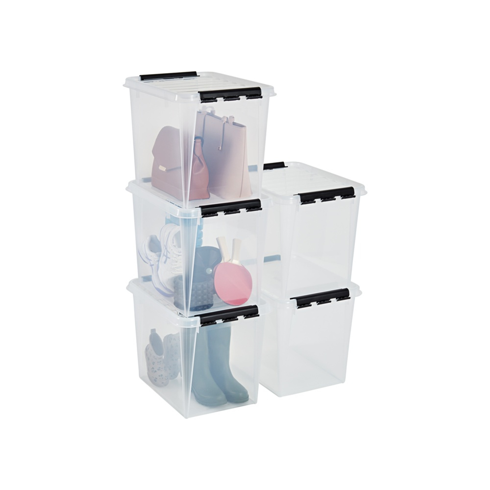 Låda, Stor, SMARTSTORE 52L, CLASSIC, Large, 50 x 39 x H 41 cm, Transparent / Svart i gruppen Förvaring / Förvaringslådor hos SmartaSaker.se (41880)
