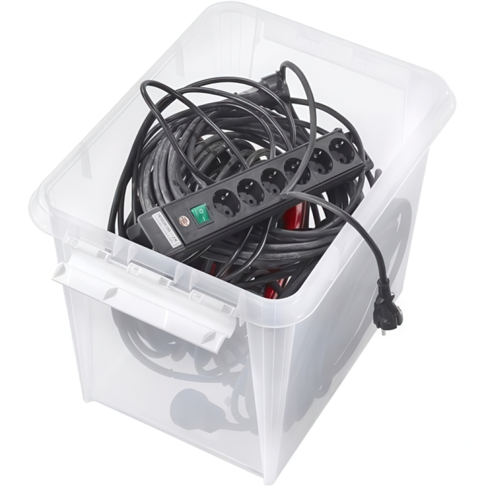 Låda, Stor, SMARTSTORE 52L HOME, Large, 50 x 39 x H41cm, Transparent / Vit i gruppen Förvaring / Förvaringslådor / SmartStore förvaringslådor hos SmartaSaker.se (41881)