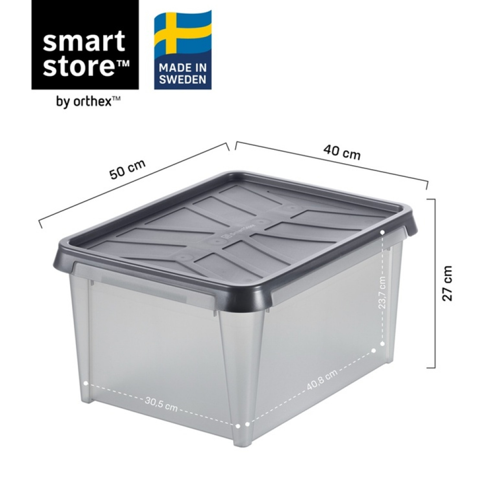 Låda, Vattentät, SMARTSTORE 34L DRY, 50 x 40 x H 27 cm, Grå i gruppen Förvaring / Förvaringslådor / SmartStore förvaringslådor hos SmartaSaker.se (41883)