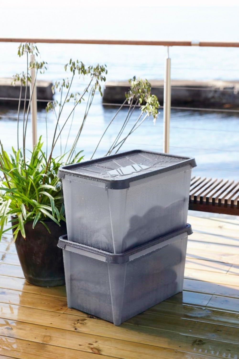 Låda, Vattentät, SMARTSTORE 55L DRY, 60 x 40 x H 35 cm, Grå i gruppen Förvaring / Förvaringslådor hos SmartaSaker.se (41884)