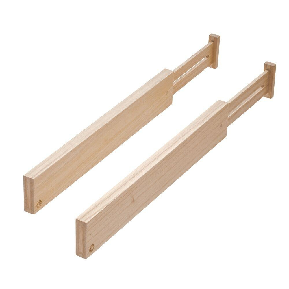 Lådavdelare i trä, Justerbara, 2 st, PAULOWNIA ECO WOOD DIVIDERS, 42 - 57 x H 6,4 cm, Natur i gruppen Förvaring / Köksförvaring / Organisera köksskåp hos SmartaSaker.se (41885)