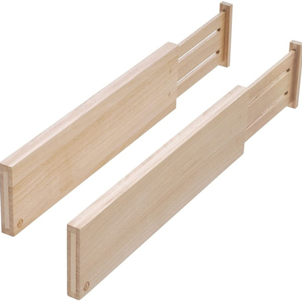 Lådavdelare i trä, Justerbara, 2 st, PAULOWNIA ECO WOOD HIGH DIVIDERS, 42 - 57 x H 10,2 cm, Natur i gruppen Förvaring hos SmartaSaker.se (41886)