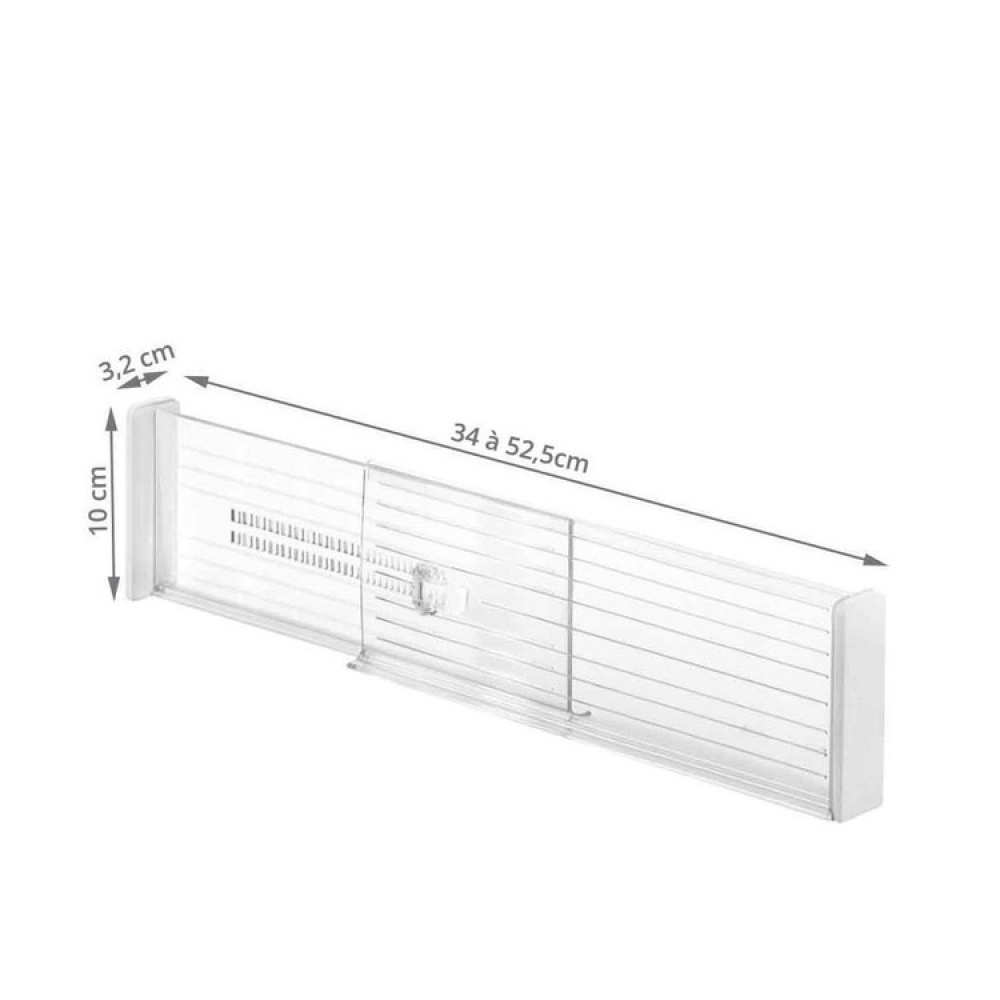 Lådavdelare, Anpassningsbara, Höga, 2 st, ADJUSTABLE DRAWER DIVIDERS, 33,7 - 51,4 x H 10,2 cm, Transparent i gruppen Förvaring / Köksförvaring / Organisera köksskåp hos SmartaSaker.se (41890)