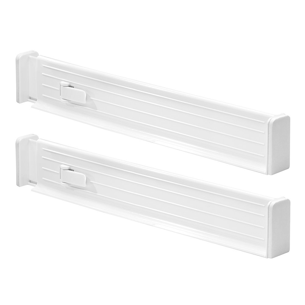 Lådavdelare, anpassningsbara, låga, 2 st, ADJUSTABLE DRAWER DIVIDERS, 35 - 53 x H 6 cm, Vita i gruppen Förvaring / Köksförvaring / Organisera köksskåp hos SmartaSaker.se (41891)