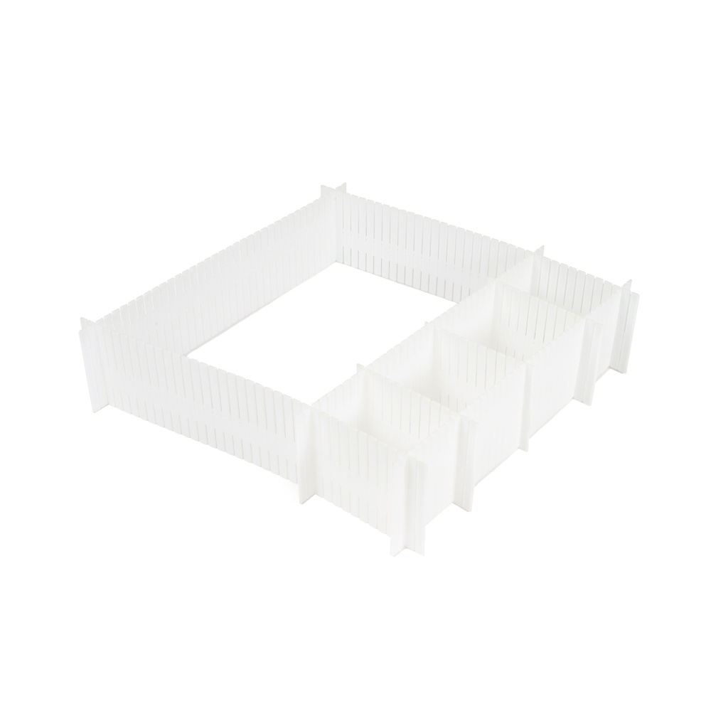 Lådavdelare, Höga, 6 st, FREE DRAWER ORGANISER, 44 x H 10 cm, Vit i gruppen Förvaring / Garderobsförvaring / Sorteringslådor hos SmartaSaker.se (41892)