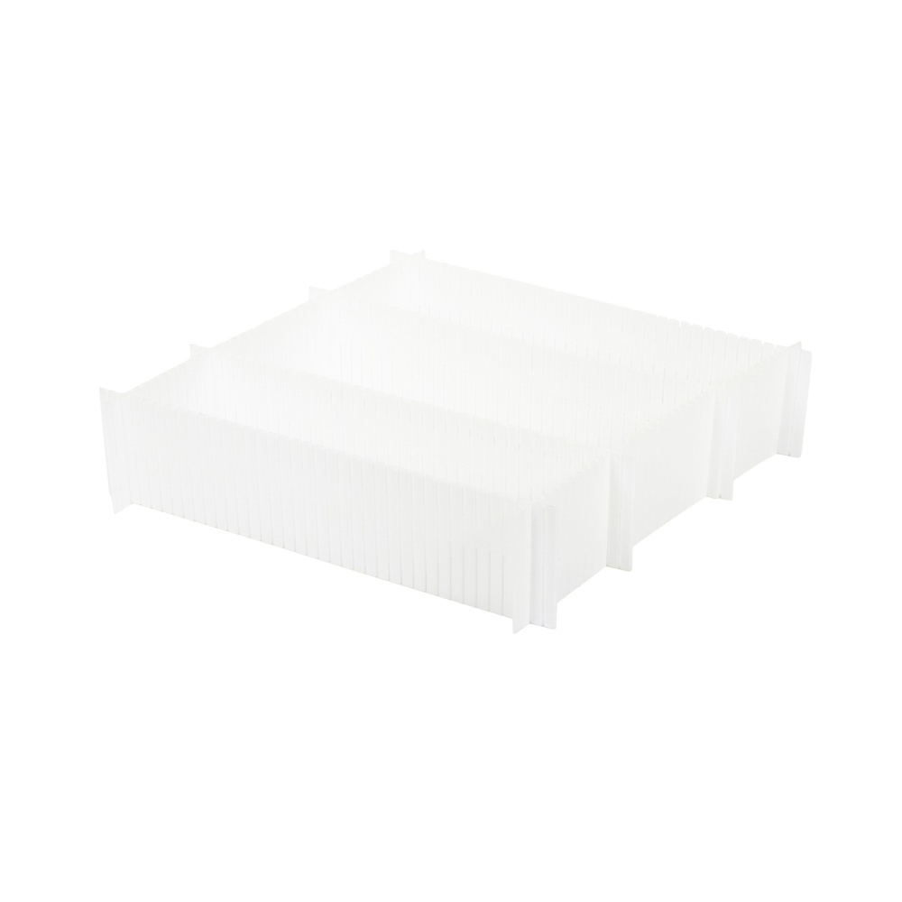 Lådavdelare, Höga, 6 st, FREE DRAWER ORGANISER, 44 x H 10 cm, Vit i gruppen Förvaring / Garderobsförvaring / Sorteringslådor hos SmartaSaker.se (41892)
