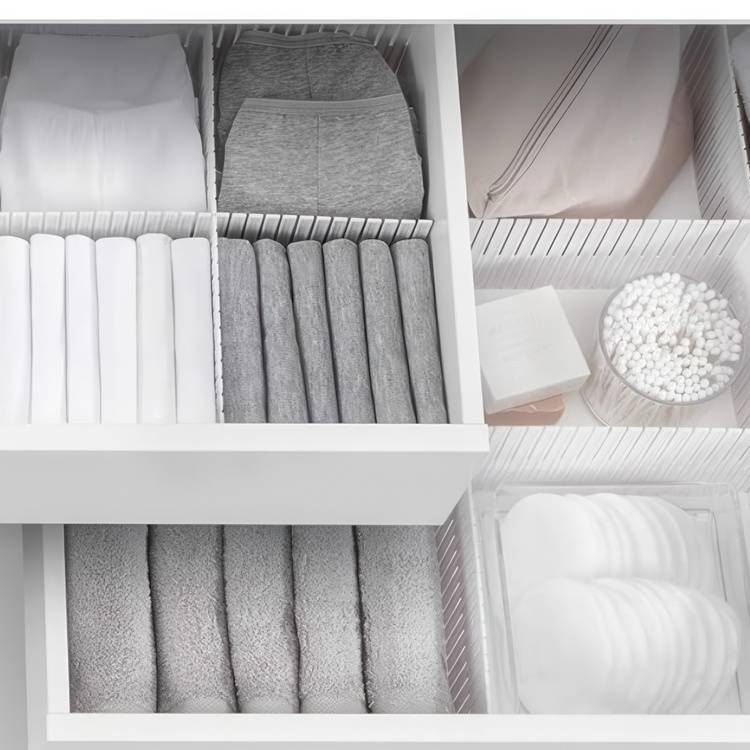 Lådavdelare, Höga, 5 st, DIVISOR DE CAJONES, 49,5 x H10 cm, Vit i gruppen Förvaring / Garderobsförvaring / Sorteringslådor hos SmartaSaker.se (41893)