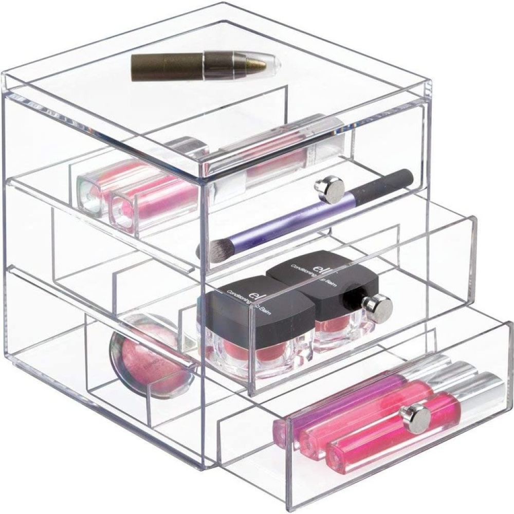 Lådförvaring, 3 lådor, ID CLARITY EYEGLASS ORGANISER, 16,5 x 16,5 x H 18 cm, Klar i gruppen Förvaring / Hallförvaring hos SmartaSaker.se (41897)