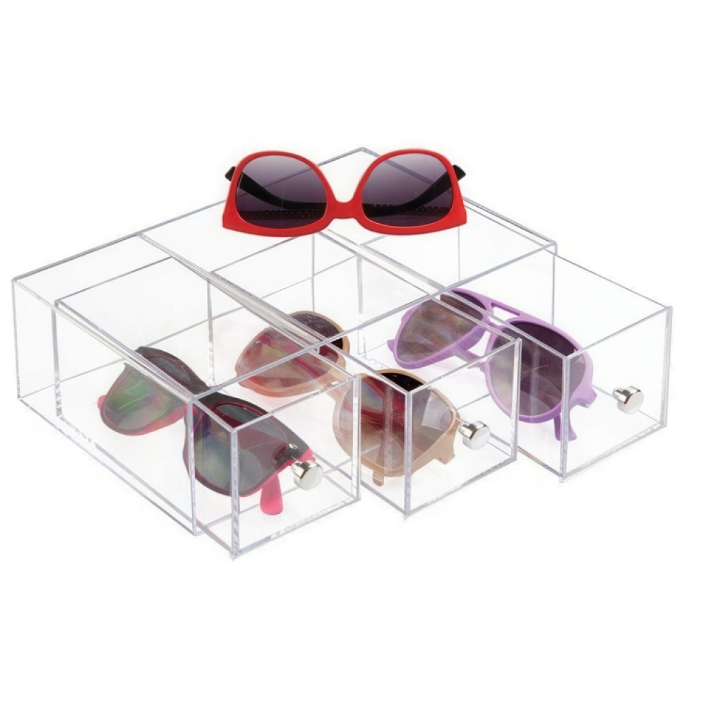 Lådförvaring, 3 lådor, ID CLARITY FLIP TOWER DRAWER, 8,5 x 16,5 x H 25 cm, Klar i gruppen Förvaring / Badrumsförvaring / Sminkförvaring hos SmartaSaker.se (41898)