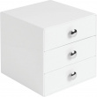 Lådförvaring, 3 lådor, ID VANITY DRAWER, 16,5 x 16,5 x H 16,5 cm, Vit Lådförvaring, 3 lådor, ID VANITY DRAWER, 16,5 x 16,5 x H 16,5 cm, Vit