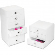 Lådförvaring, 3 lådor, ID VANITY DRAWER, 16,5 x 16,5 x H 16,5 cm, Vit Lådförvaring, 3 lådor, ID VANITY DRAWER, 16,5 x 16,5 x H 16,5 cm, Vit