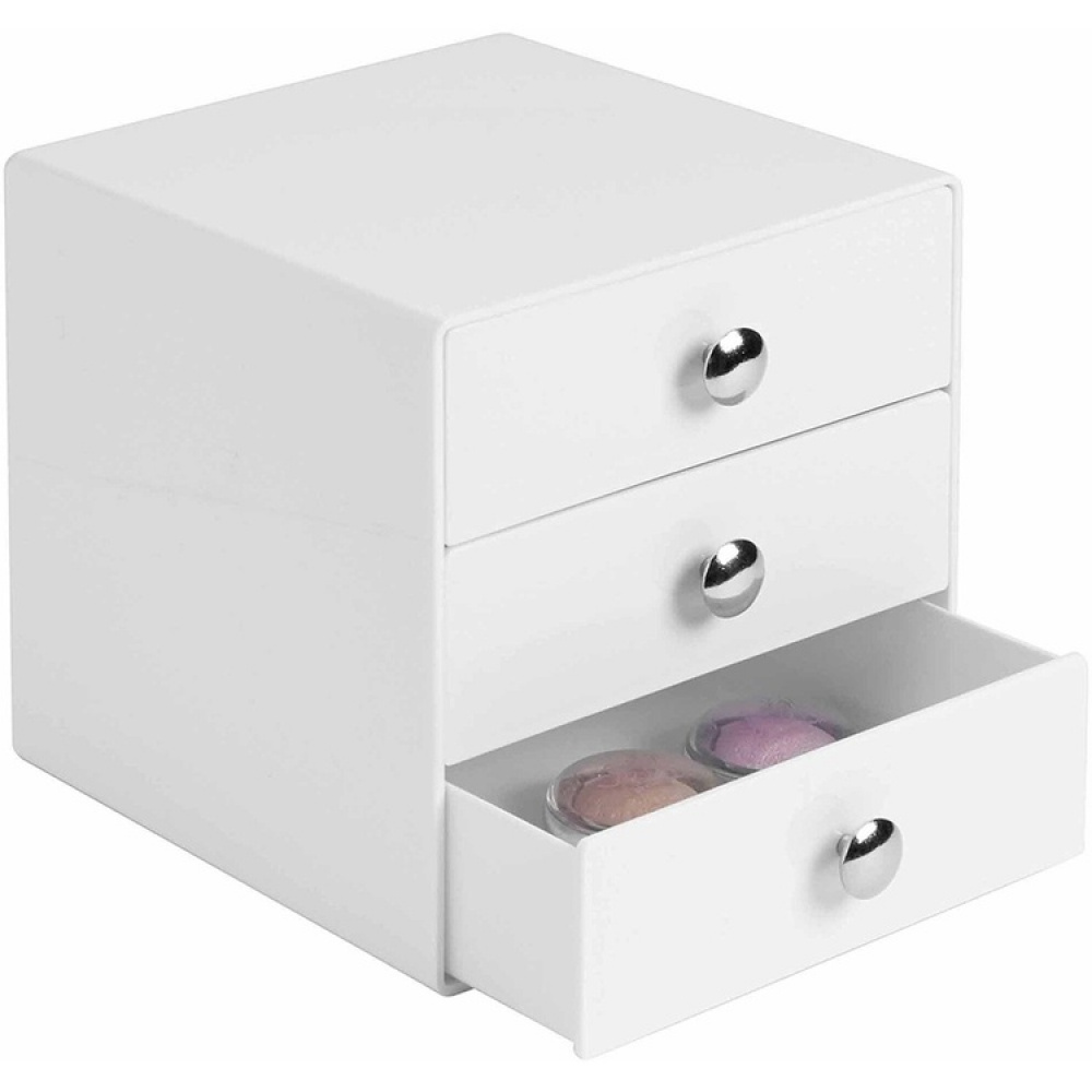 Lådförvaring, 3 lådor, ID VANITY DRAWER, 16,5 x 16,5 x H 16,5 cm, Vit i gruppen Förvaring / Badrumsförvaring / Sminkförvaring hos SmartaSaker.se (41901)
