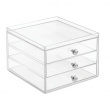 Lådförvaring, 3 låga lådor, ID CLARITY SLIM VANITY DRAWER, 16,5 x 16,5 x H 12,5 cm, Klar  Lådförvaring, 3 låga lådor, ID CLARITY SLIM VANITY DRAWER, 16,5 x 16,5 x H 12,5 cm, Klar