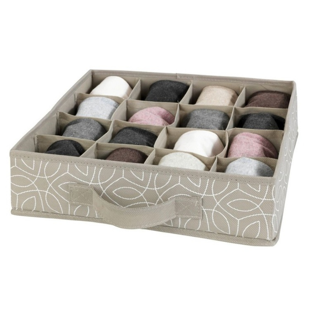 Lådindelning 16 fack, BALANCE ORGANISER, 31 x 31 x H8,5 cm, Beige i gruppen Förvaring / Garderobsförvaring / Sorteringslådor hos SmartaSaker.se (41904)