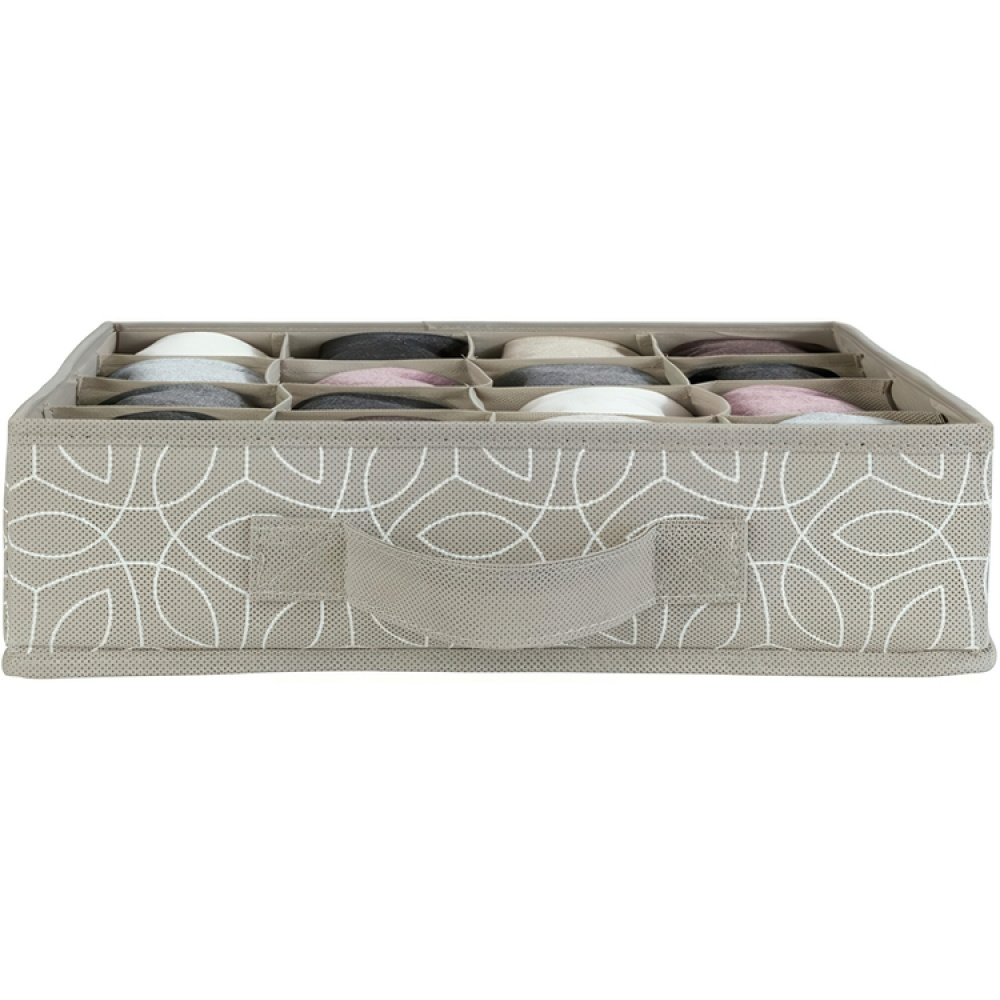 Lådindelning 16 fack, BALANCE ORGANISER, 31 x 31 x H8,5 cm, Beige i gruppen Förvaring / Garderobsförvaring / Sorteringslådor hos SmartaSaker.se (41904)