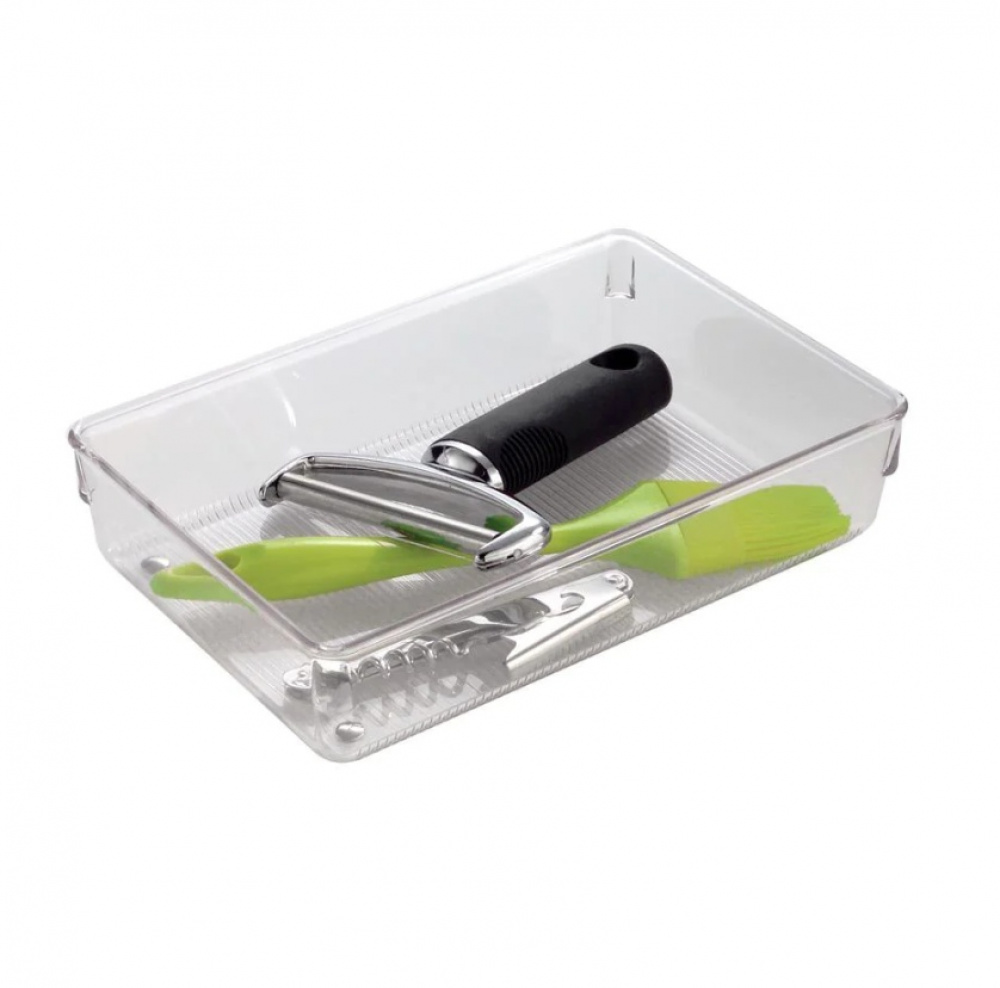 Lådinsats / förvaringsbricka, LINUS SHALLOW MEDIUM, 22,9 x 15,2 x H 5,1 cm, Transparent i gruppen Förvaring / Köksförvaring / Organisera köksskåp / Besticklådor hos SmartaSaker.se (41917)