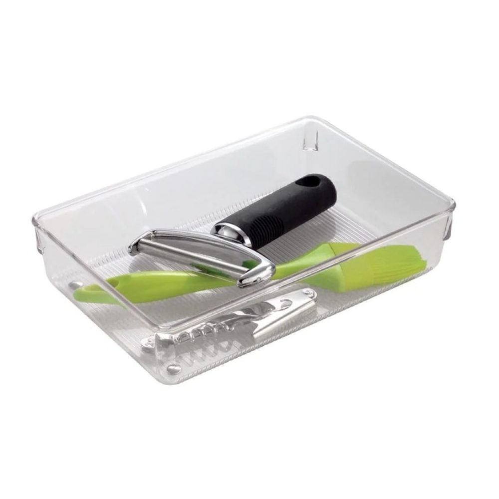 Lådinsats / förvaringsbricka, LINUS SHALLOW MEDIUM, 22,9 x 15,2 x H 5,1 cm, Transparent i gruppen Förvaring / Köksförvaring / Organisera köksskåp / Besticklådor hos SmartaSaker.se (41917)