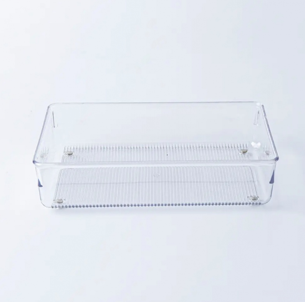 Lådinsats / förvaringsbricka, LINUS SHALLOW MEDIUM, 22,9 x 15,2 x H 5,1 cm, Transparent i gruppen Förvaring / Köksförvaring / Organisera köksskåp / Besticklådor hos SmartaSaker.se (41917)