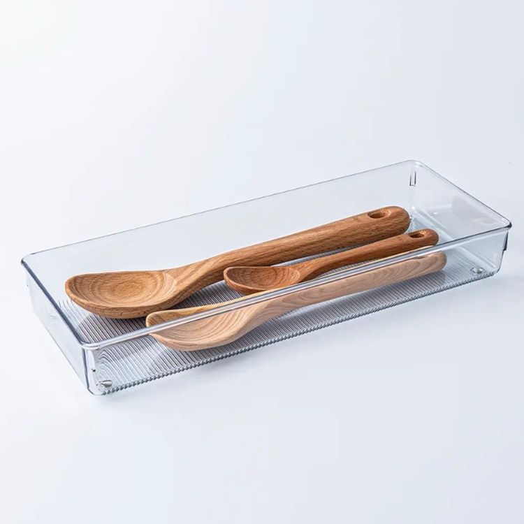 Lådinsats / förvaringsbricka, LINUS SHALLOW XL, 38,1 x 15,2 x H 5,1 cm, Transparent i gruppen Förvaring / Köksförvaring / Organisera köksskåp / Besticklådor hos SmartaSaker.se (41918)