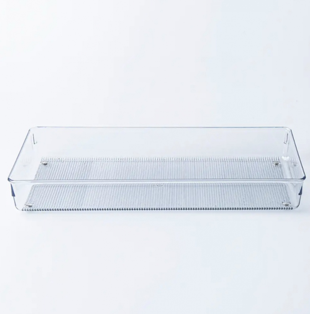 Lådinsats / förvaringsbricka, LINUS SHALLOW XL, 38,1 x 15,2 x H 5,1 cm, Transparent i gruppen Förvaring / Köksförvaring / Organisera köksskåp / Besticklådor hos SmartaSaker.se (41918)