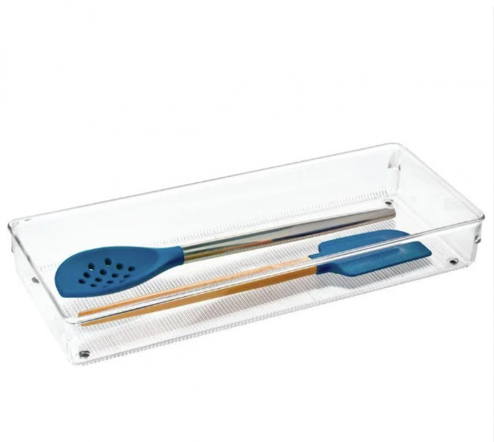 Lådinsats / förvaringsbricka, LINUS SHALLOW XL, 38,1 x 15,2 x H 5,1 cm, Transparent i gruppen Förvaring / Köksförvaring / Organisera köksskåp / Besticklådor hos SmartaSaker.se (41918)
