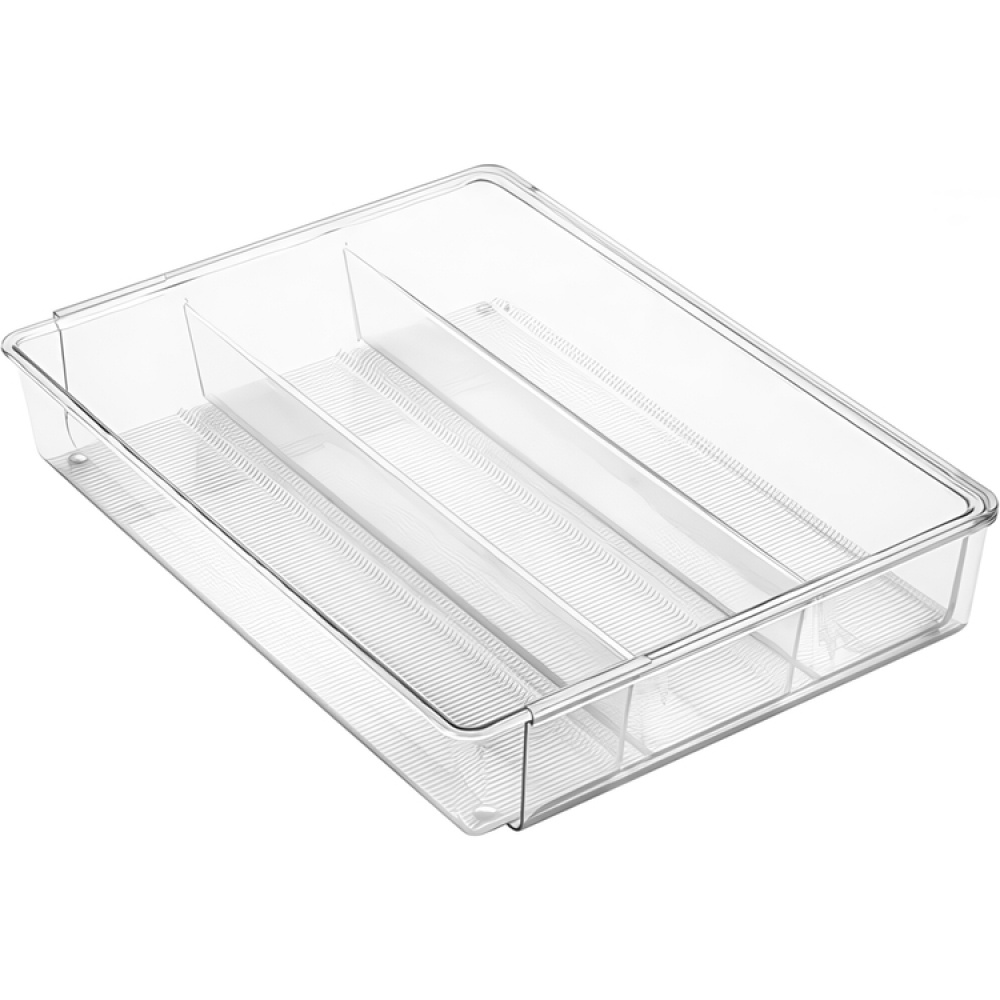 Lådinsats för redskap, Expanderbar, LINUS GRAND UTENSILS, 40,6~57 x 30,5 x H 7,6 cm, Transparent i gruppen Förvaring / Köksförvaring / Organisera köksskåp / Besticklådor hos SmartaSaker.se (41922)