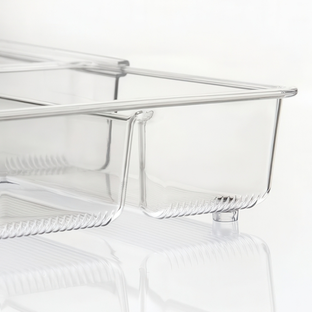 Lådinsats för redskap, Expanderbar, LINUS GRAND UTENSILS, 40,6~57 x 30,5 x H 7,6 cm, Transparent i gruppen Förvaring / Köksförvaring / Organisera köksskåp / Besticklådor hos SmartaSaker.se (41922)