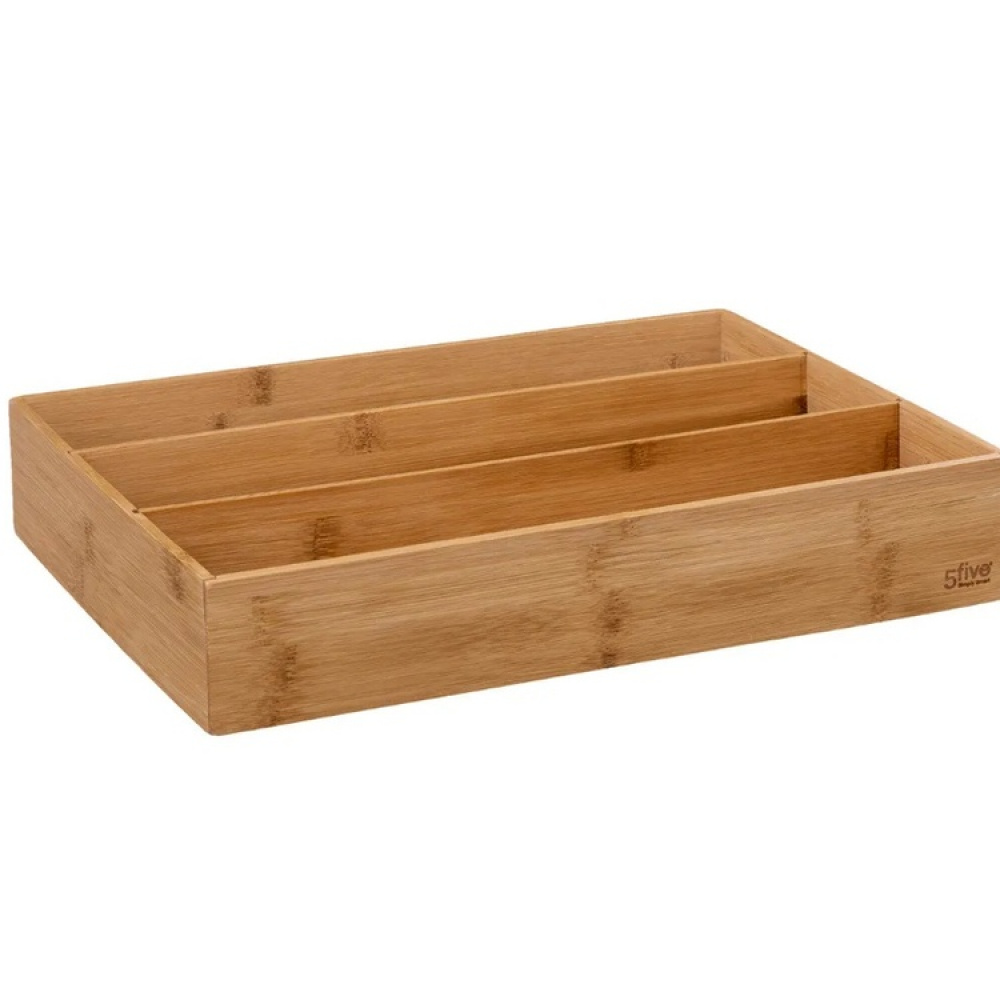 Lådinsats i Bambu för köksredskap, 3 fack, TIDY SMART, 38 x 28 x H 7 cm, Natur i gruppen Förvaring / Köksförvaring / Organisera köksskåp / Besticklådor hos SmartaSaker.se (41923)