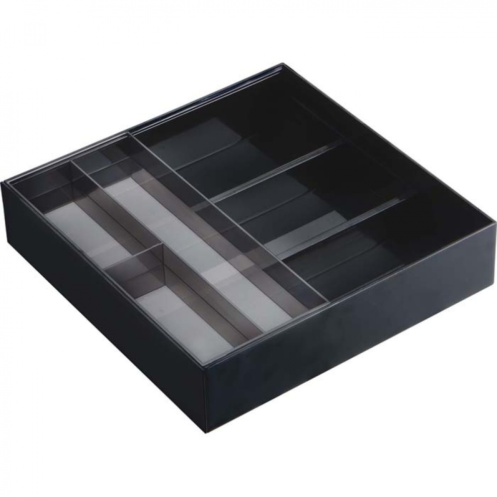 Lådinsats med extra bricka, TOWER EXPANDABLE, 25 ~ 45 x 25 x H 5,5 cm, Yamazaki, Svart i gruppen Förvaring / Köksförvaring / Organisera köksskåp / Besticklådor hos SmartaSaker.se (41925)