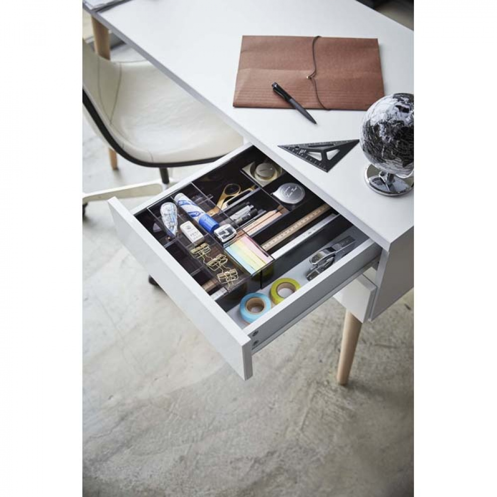 Lådinsats med extra bricka, TOWER EXPANDABLE, 25 ~ 45 x 25 x H 5,5 cm, Yamazaki, Svart i gruppen Förvaring / Köksförvaring / Organisera köksskåp / Besticklådor hos SmartaSaker.se (41925)