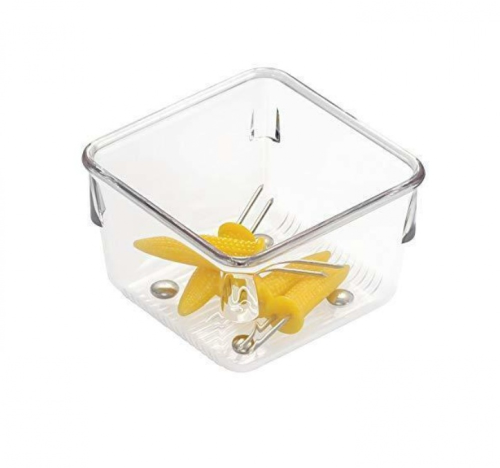 Lådinsats, Fyrkantig, Liten, LINUS SHALLOW SMALL, 8,1 x 8,1 x H 5,1 cm, Transparent i gruppen Förvaring / Köksförvaring / Organisera köksskåp / Besticklådor hos SmartaSaker.se (41927)