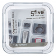 Lådinsats, Liten fyrkantig, TIDY SMART ORGANIZER, 9 x 9 x H 4,5 cm, Klar / Mörkgrå Lådinsats, Liten fyrkantig, TIDY SMART ORGANIZER, 9 x 9 x H 4,5 cm, Klar / Mörkgrå