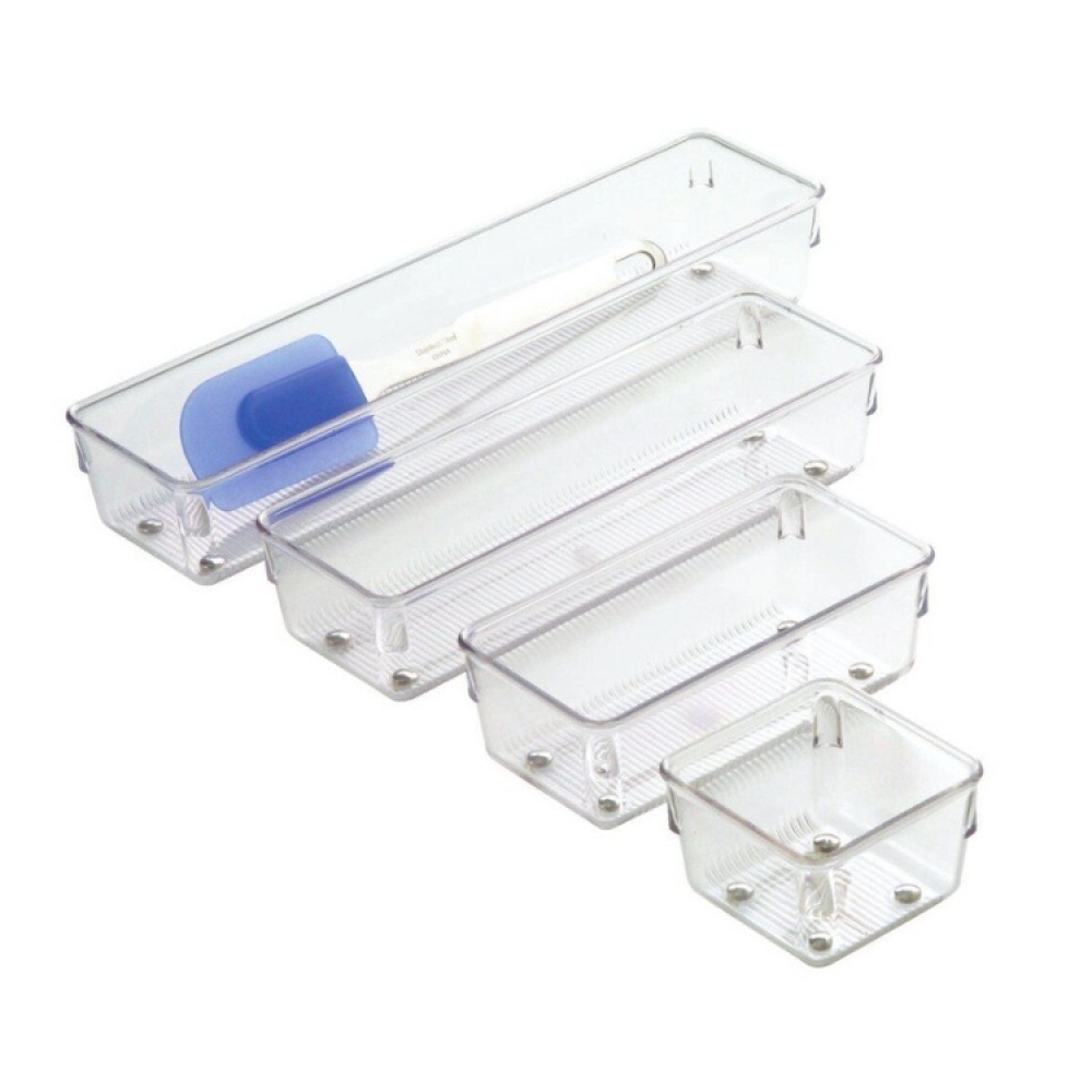 Lådinsats, Långsmal, LINUS SHALLOW LARGE, 32,5 x 8,1 x H 5,1 cm, Transparent i gruppen Förvaring / Köksförvaring / Organisera köksskåp / Besticklådor hos SmartaSaker.se (41930)