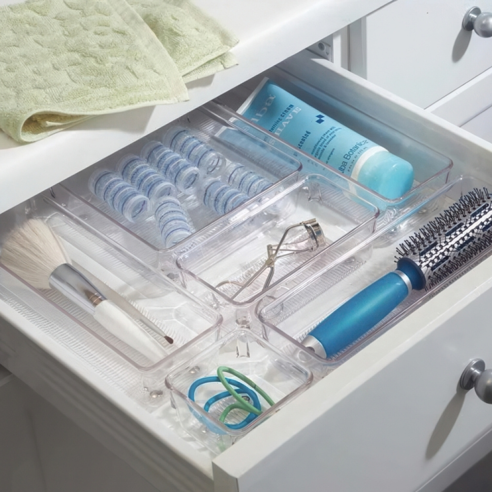 Lådinsats, Långsmal, LINUS SHALLOW LARGE, 32,5 x 8,1 x H 5,1 cm, Transparent i gruppen Förvaring / Köksförvaring / Organisera köksskåp / Besticklådor hos SmartaSaker.se (41930)