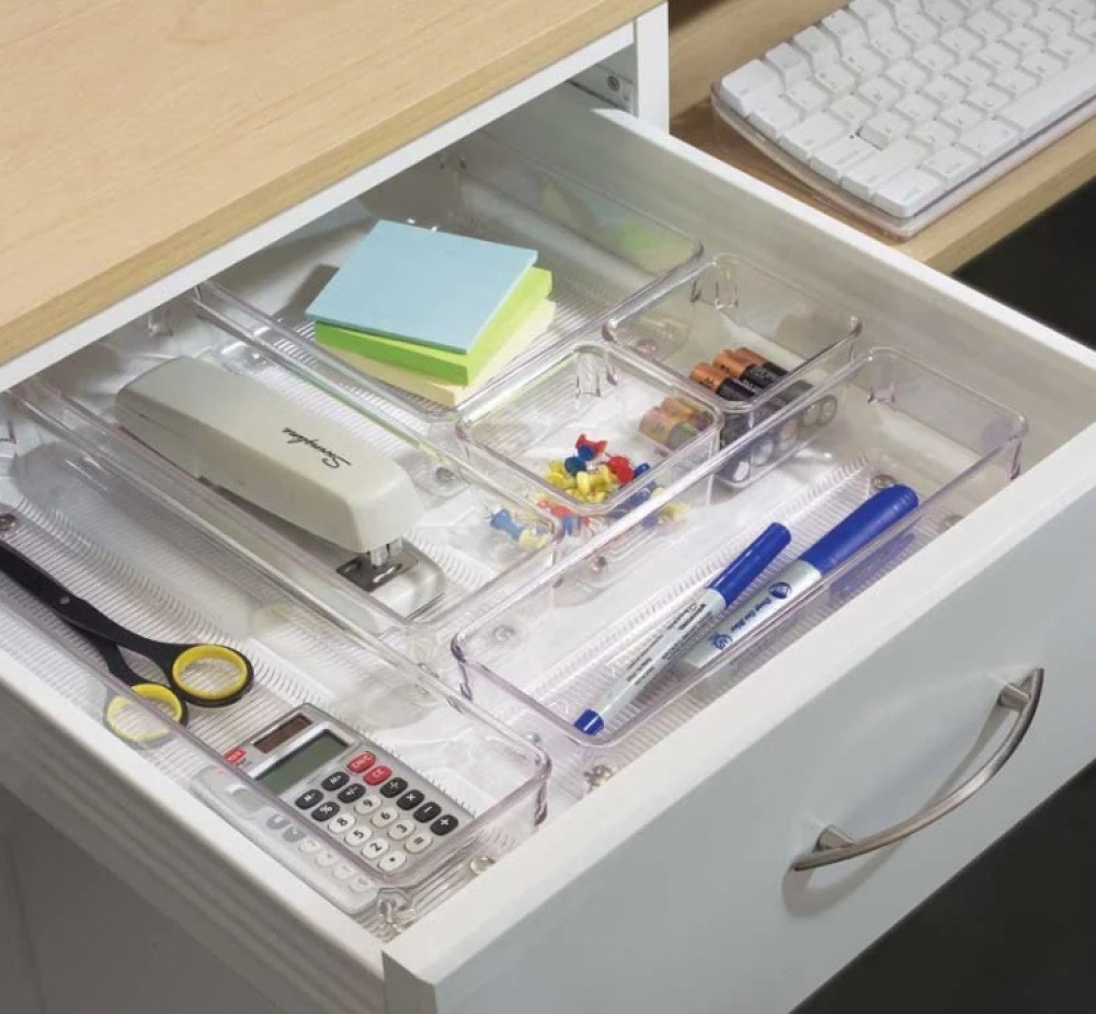 Lådinsats, Långsmal, LINUS SHALLOW LARGE, 32,5 x 8,1 x H 5,1 cm, Transparent i gruppen Förvaring / Köksförvaring / Organisera köksskåp / Besticklådor hos SmartaSaker.se (41930)