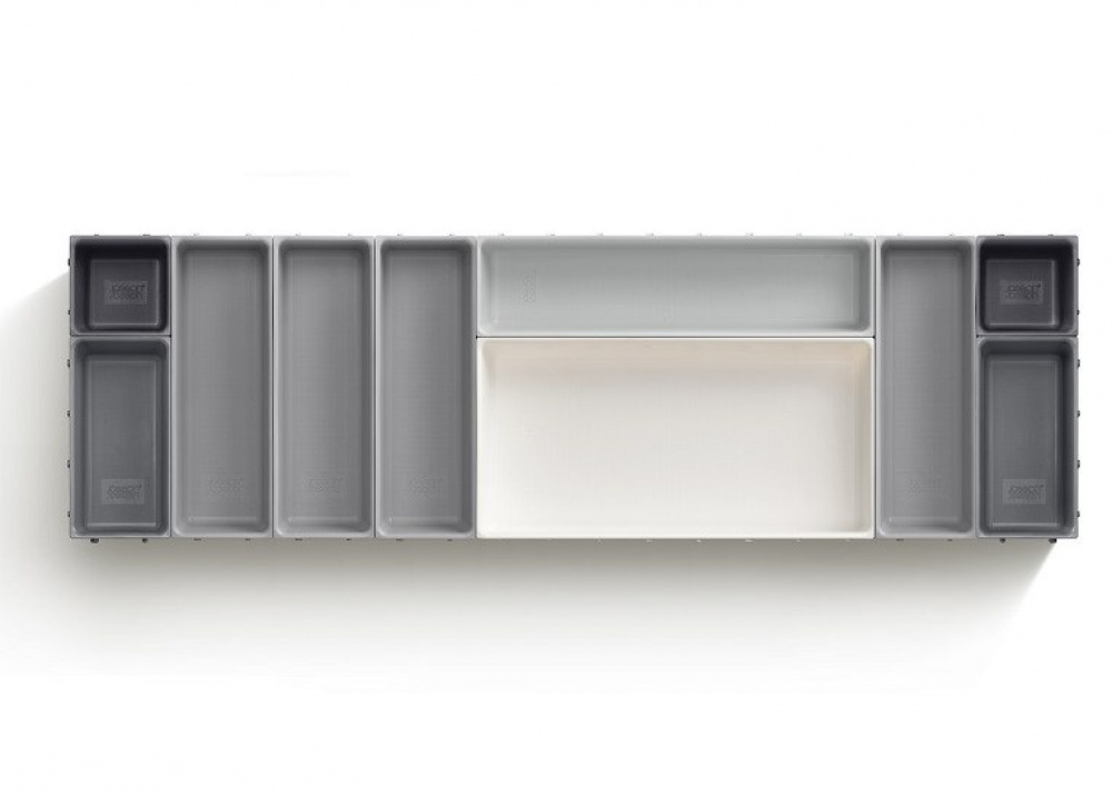 Lådinsatser, Set med 10 st, BLOX LARGE DRAWER ORGANISER, Joseph Joseph, Grå / Vit i gruppen Förvaring / Köksförvaring / Organisera köksskåp / Besticklådor hos SmartaSaker.se (41939)