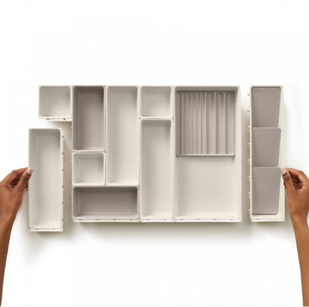 Lådinsatser, Set med 12 st, VIVA LARGE DRAWER ORGANISER, Joseph Joseph, Benvit i gruppen Förvaring / Köksförvaring hos SmartaSaker.se (41940)