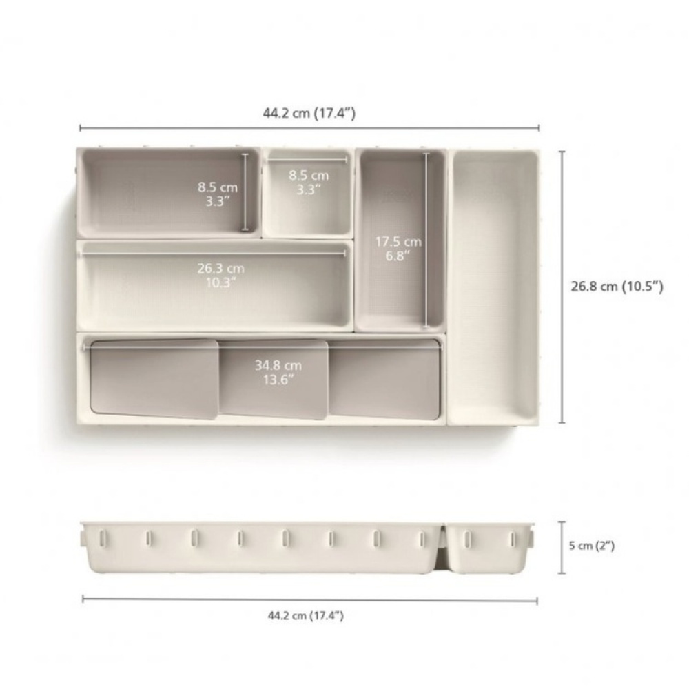 Lådinsatser, Set med 7 st, VIVA DRAWER ORGANISER, Joseph Joseph, Benvit i gruppen Förvaring / Köksförvaring / Organisera köksskåp / Besticklådor hos SmartaSaker.se (41941)