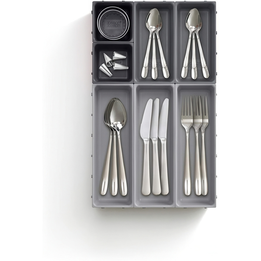 Lådinsatser, Set med 7st, BLOX SMALL DRAWER ORGANISER, Joseph Joseph, Grå i gruppen Förvaring / Köksförvaring / Organisera köksskåp / Besticklådor hos SmartaSaker.se (41942)