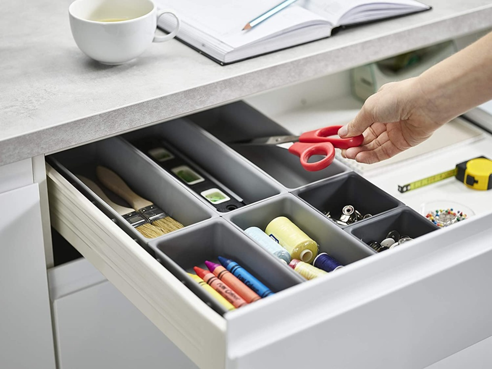 Lådinsatser, Set med 7st, BLOX SMALL DRAWER ORGANISER, Joseph Joseph, Grå i gruppen Förvaring / Köksförvaring / Organisera köksskåp / Besticklådor hos SmartaSaker.se (41942)