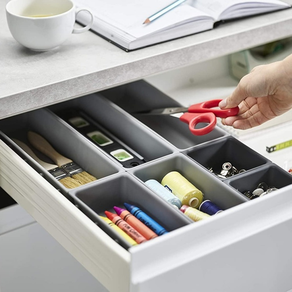 Lådinsatser, Set med 7st, BLOX SMALL DRAWER ORGANISER, Joseph Joseph, Grå i gruppen Förvaring / Köksförvaring / Organisera köksskåp / Besticklådor hos SmartaSaker.se (41942)