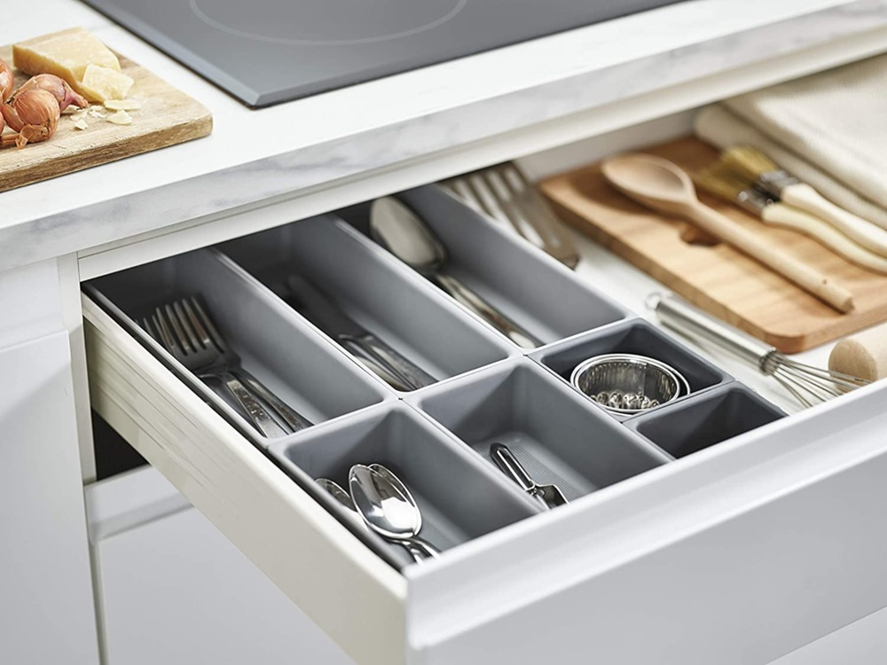 Lådinsatser, Set med 7st, BLOX SMALL DRAWER ORGANISER, Joseph Joseph, Grå i gruppen Förvaring / Köksförvaring / Organisera köksskåp / Besticklådor hos SmartaSaker.se (41942)