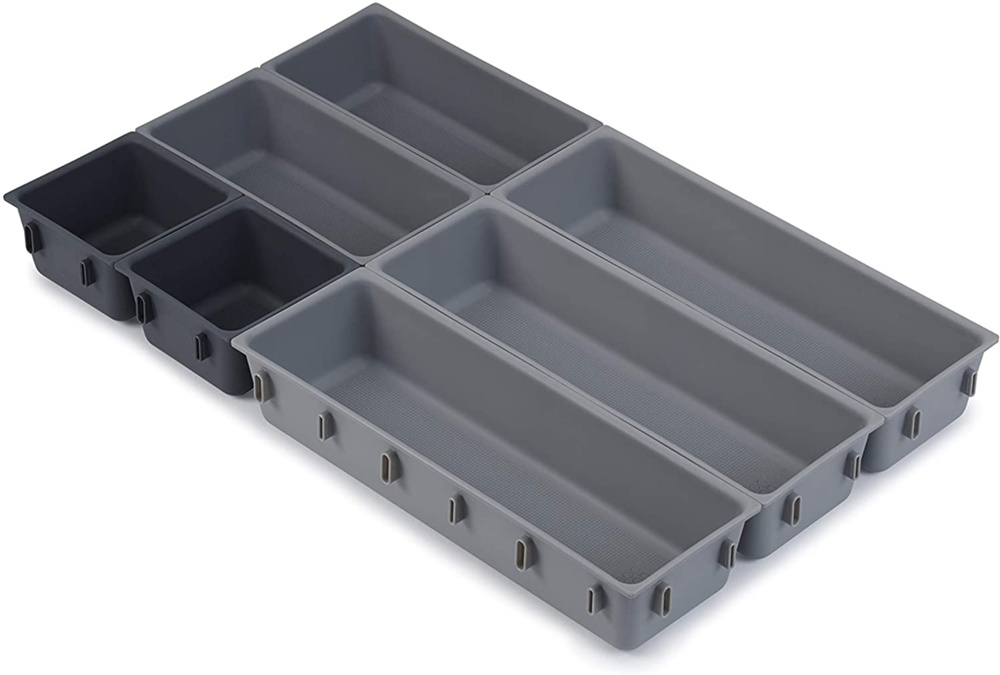 Lådinsatser, Set med 7st, BLOX SMALL DRAWER ORGANISER, Joseph Joseph, Grå i gruppen Förvaring / Köksförvaring / Organisera köksskåp / Besticklådor hos SmartaSaker.se (41942)